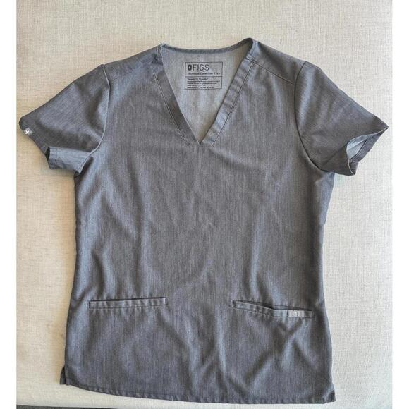 Figs Casma Scrub Top Graphite Size XS Three Pocket - Picture 2 of 5